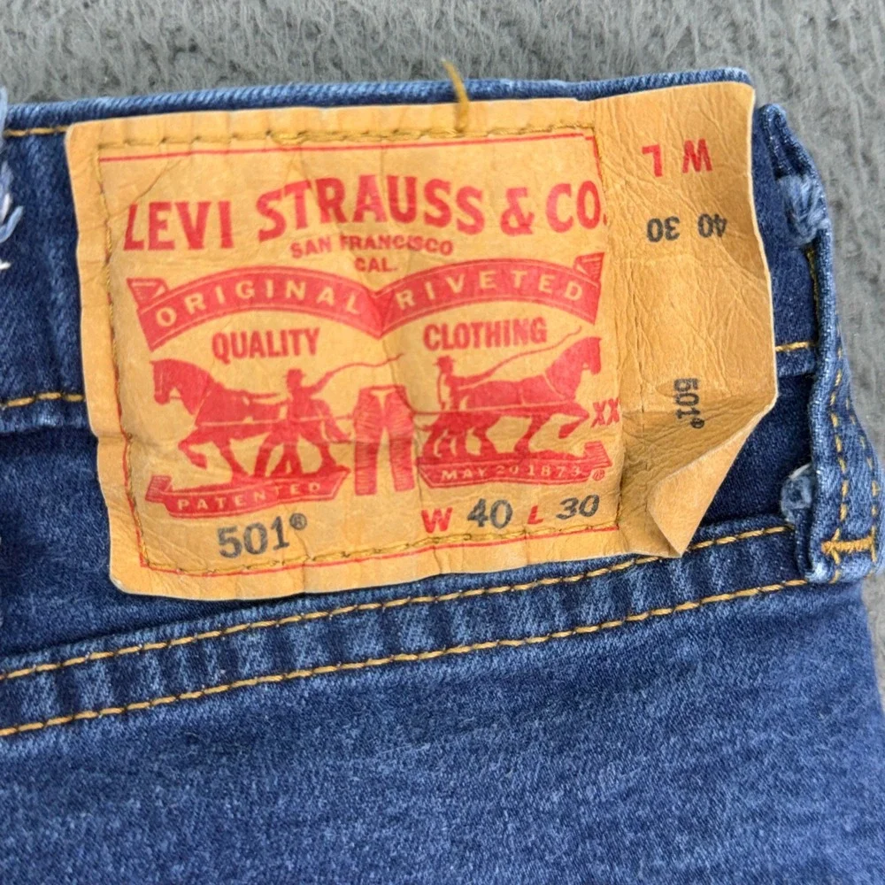 Levi's‎ 501 Original Fit Jeans Men 40x30 Blue Straight Leg Stretch Denim Pants